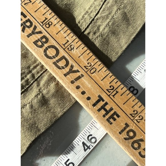 Nicole Miller Jacket Womens S Linen Snap Cropped Relaxed Military Army Utility - Picture 5 of 8